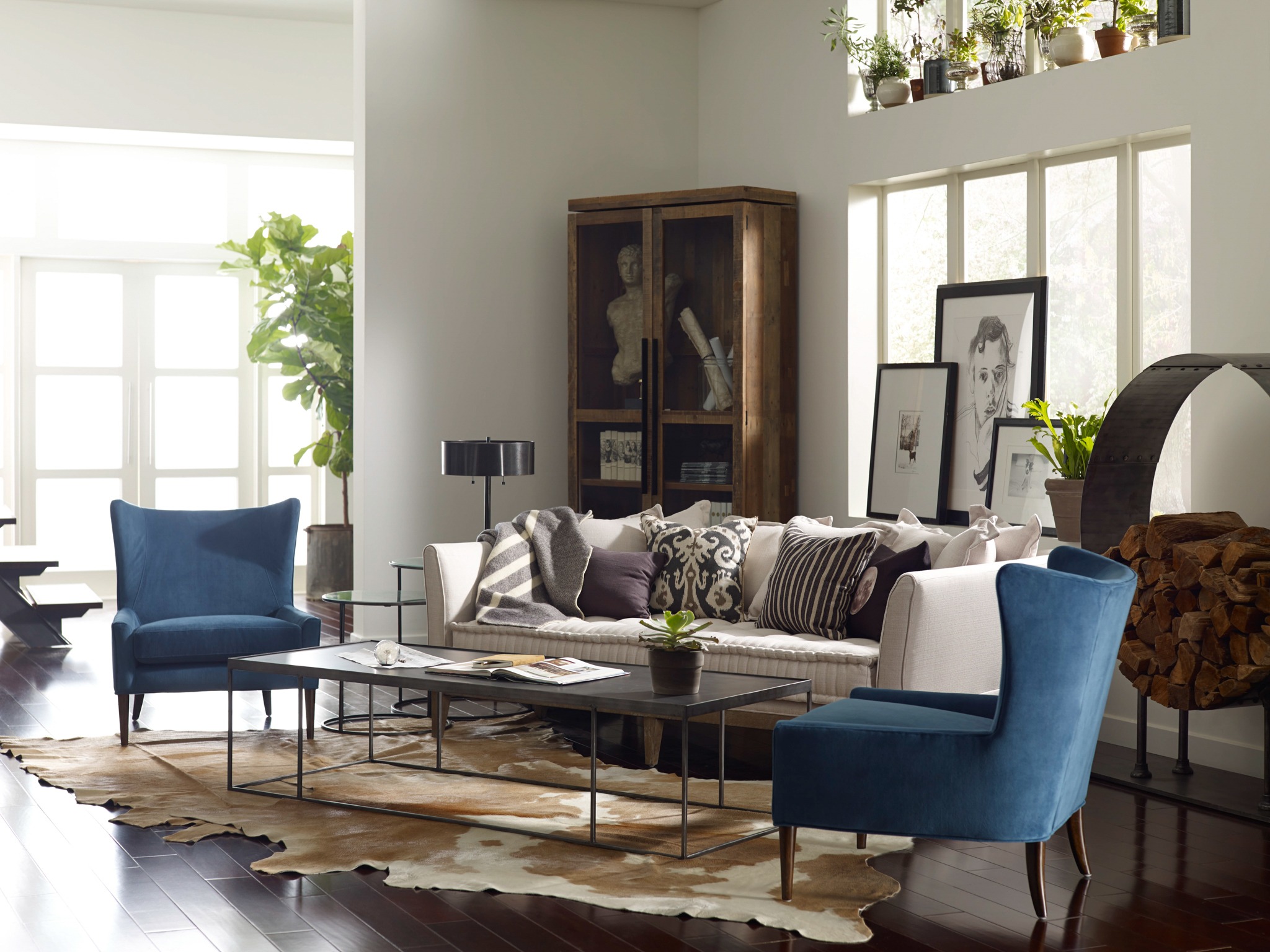 A pair of matching chairs in Classic Blue