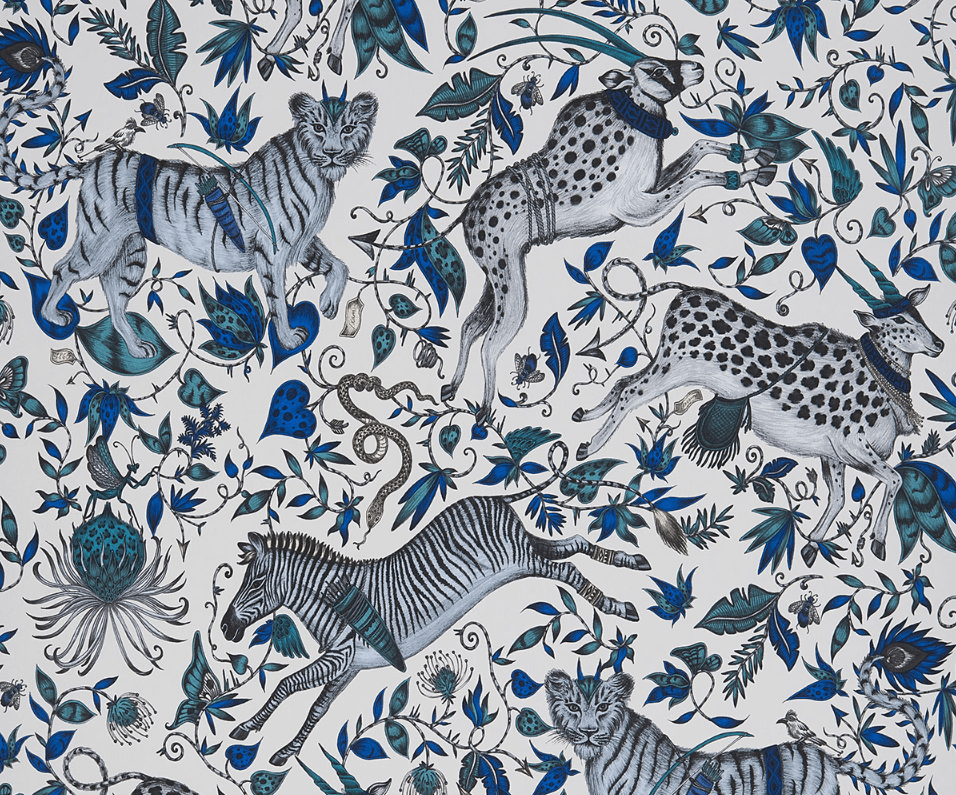 Classic Blue wallpaper with animal pattern