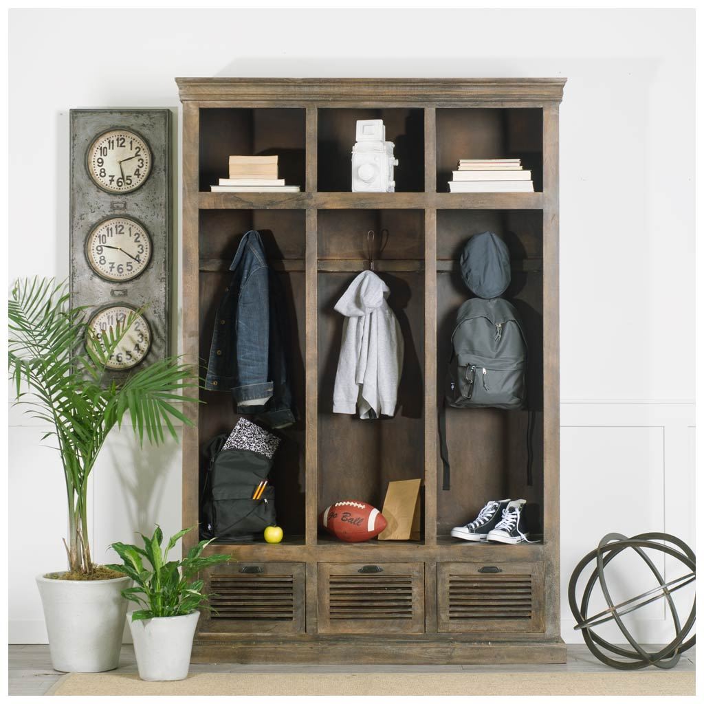 Wooden entry lockers