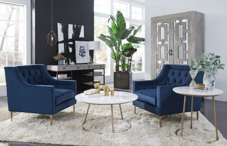 Blue accent chairs