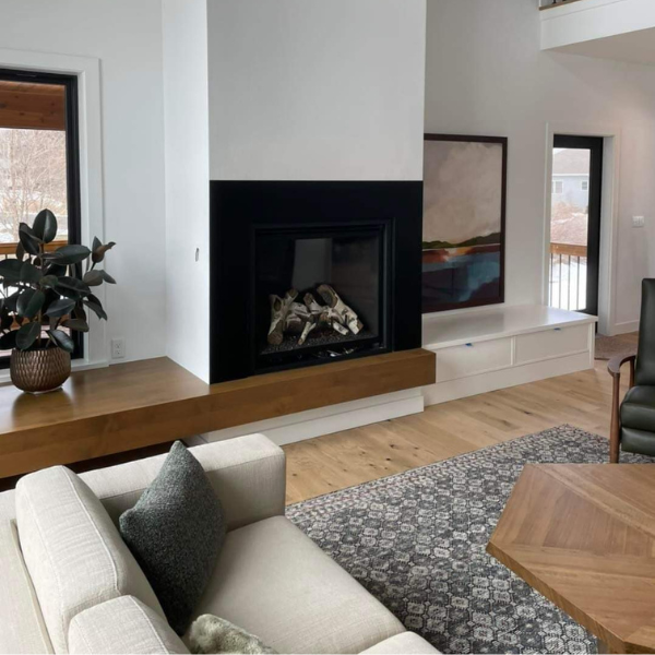 Minimal Mid-Century Living Room Fireplace