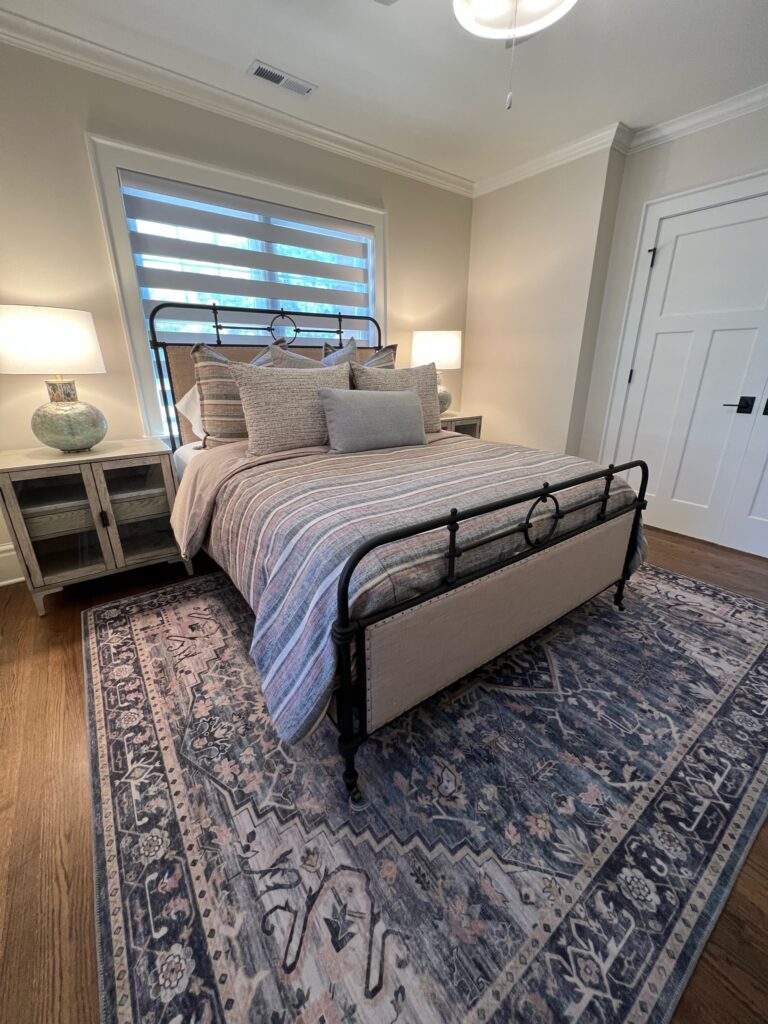 University Presidents Home Bedroom with Area Rug