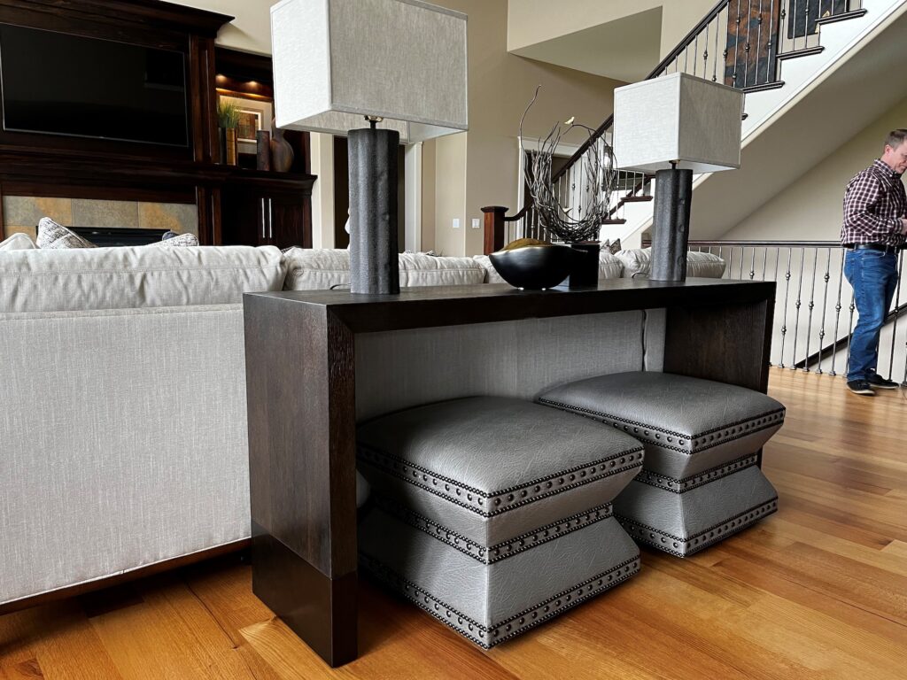 Transitional Luxe Living Room Sofa Table