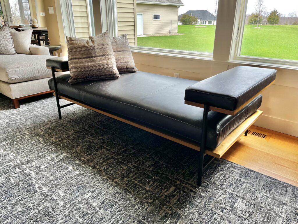 Transitional Luxe Cohesive Living Room Leather Bench