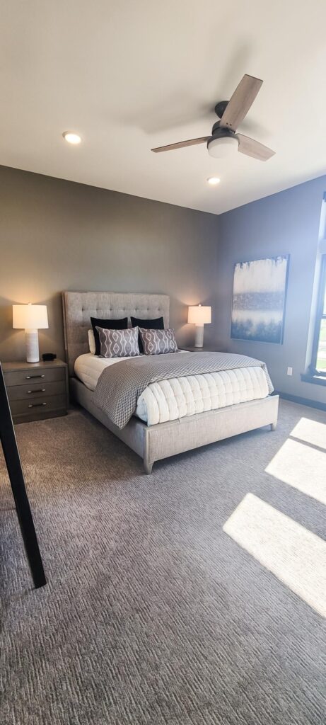 Village Loft Monochromatic Bedroom