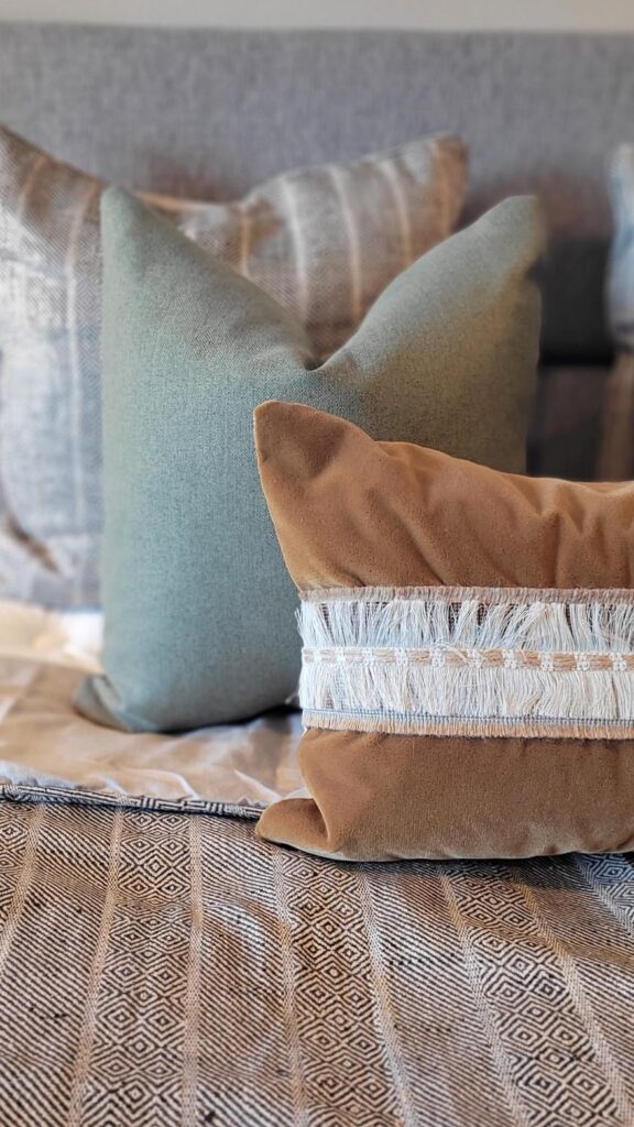 Earthy Primary Bedroom Decorative Pillows