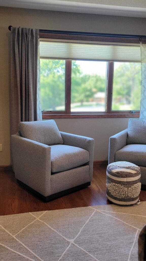 Earthy Primary Bedroom Armchairs