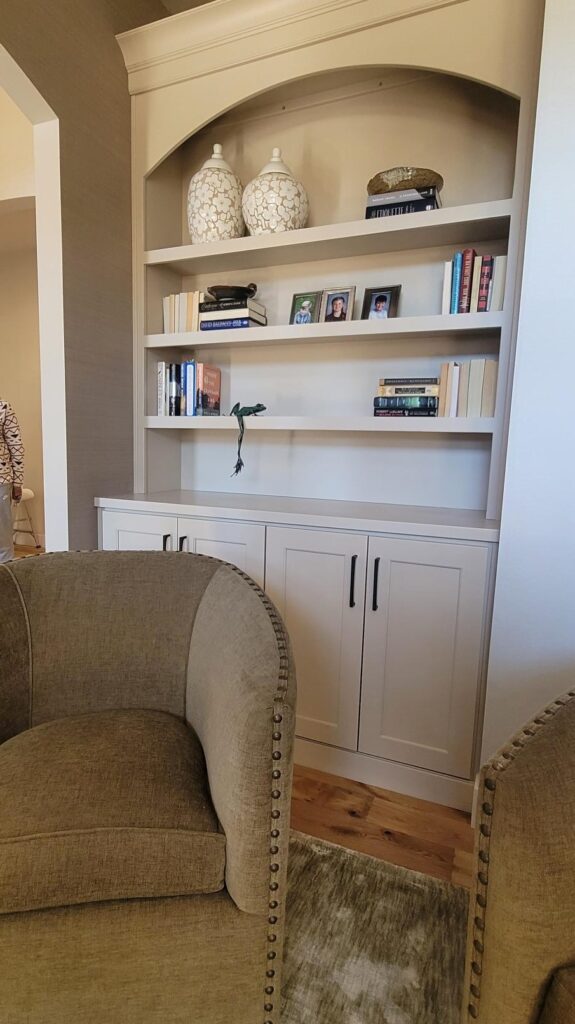 Charming Transitional Built-In Shelves with Decor