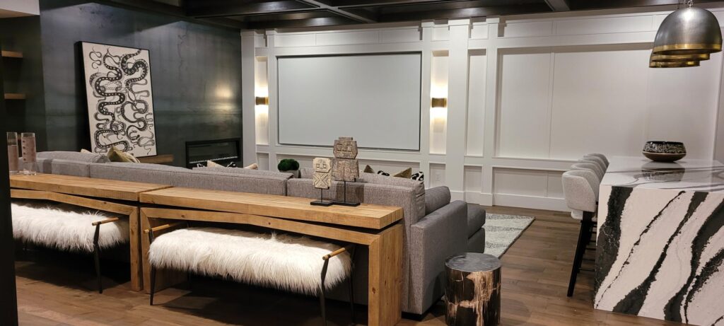 Industrial Glam Theater Room