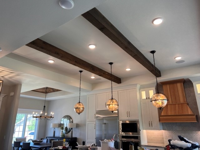 Eclectic Transitional Kitchen Exposed Beam Ceiling