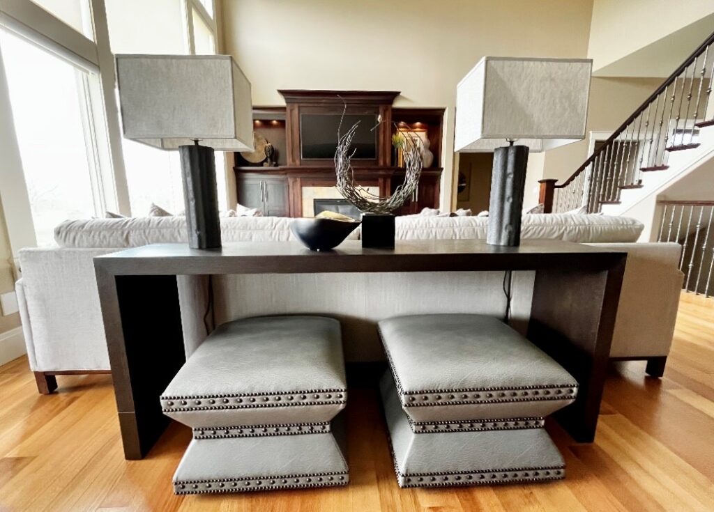 Transitional Luxe Living Space Sofa Table