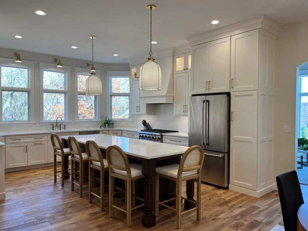 Charming Transitional Kitchen Seating