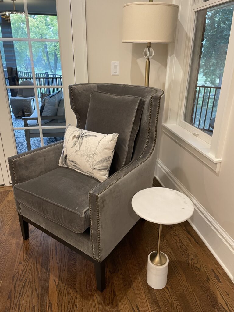 University Presidents Home Gray Armchair