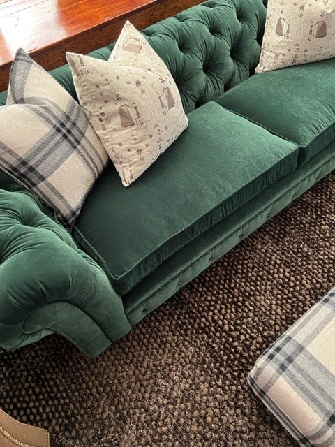 Updated Traditional Emerald Sofa