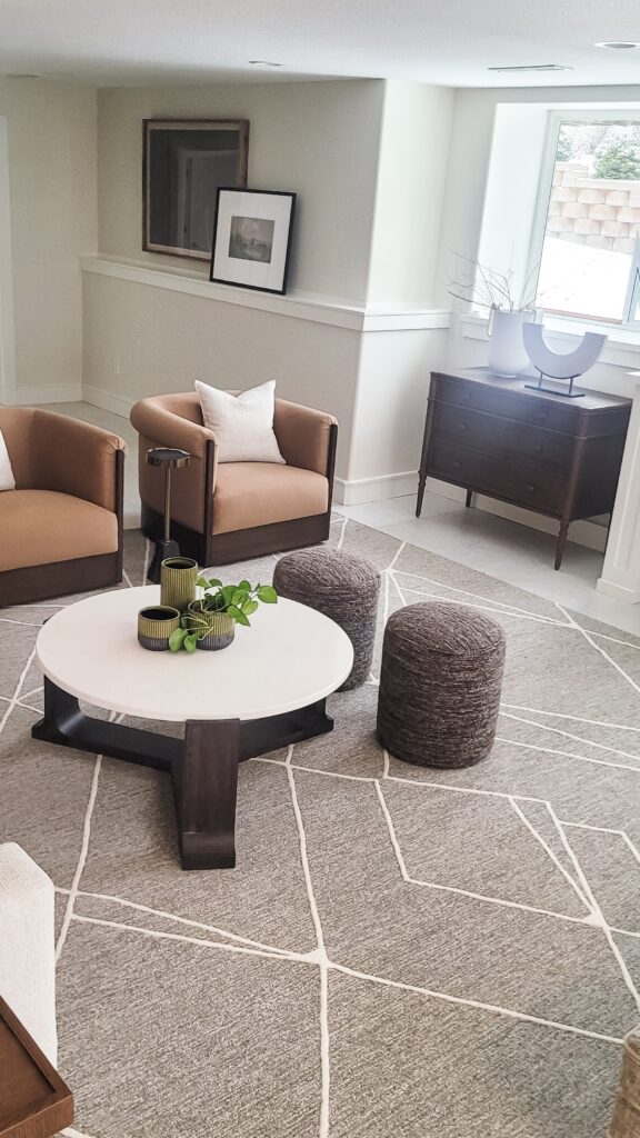 airy lower level area rug