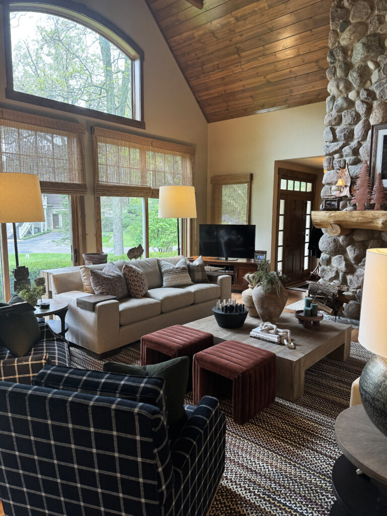 lake geneva cabin living area furniture