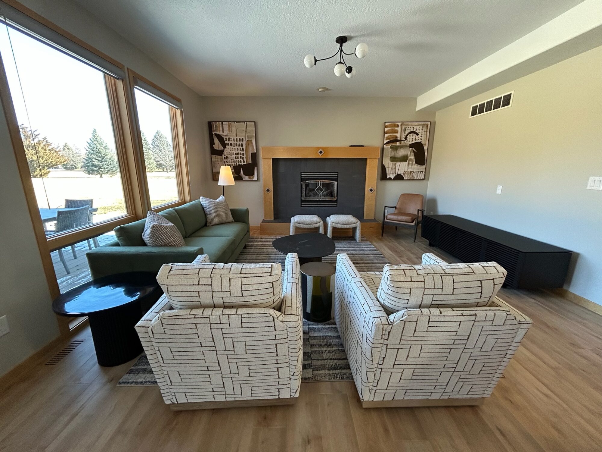 modern and playful living room