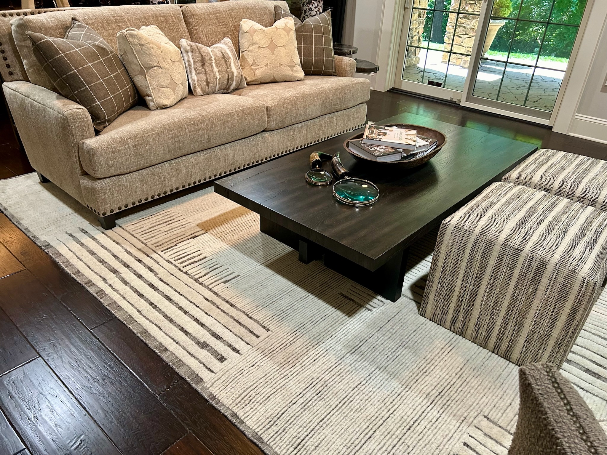 mountain lodge lower level area rug