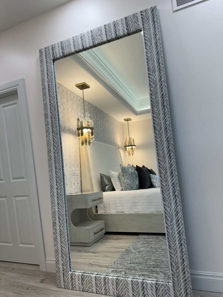 river view primary bedroom floor mirror