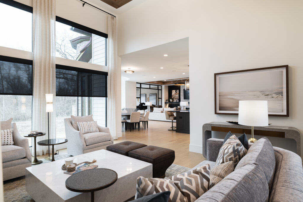 elevated modern living windows